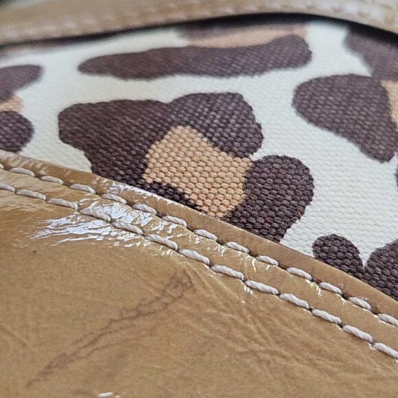 Coach Signature Canvas Satchel/Bag Leopard/Brown, Leather Horsebit Hardware - Picture 9 of 17